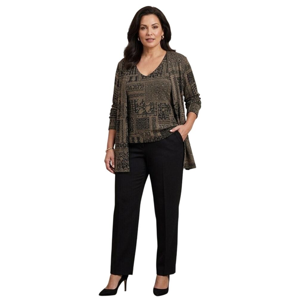 Vintage Onyx Nite glitter 2 piece blouse and jacket set